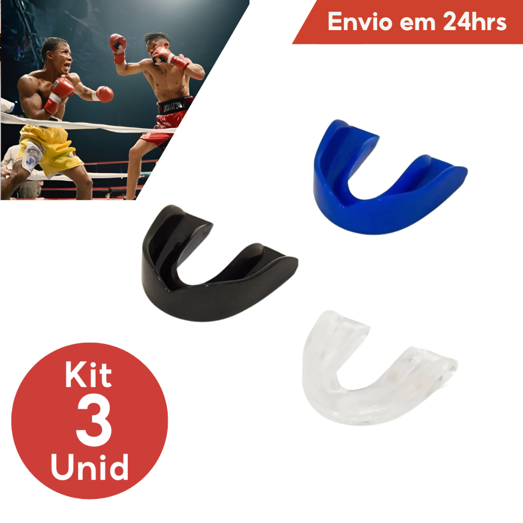 Kit 3 Protetor Bucal Simples Moldável P/ Lutas, Boxe, Muay Thai, MMA ...
