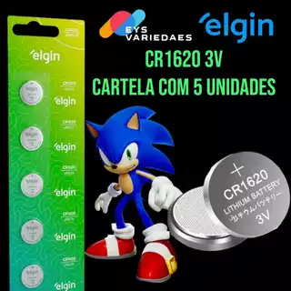 elgin pilha bateria CR 1620 3v cartela com 5 unidades