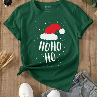 Blusa camiseta de Natal 100% algodão leve básica