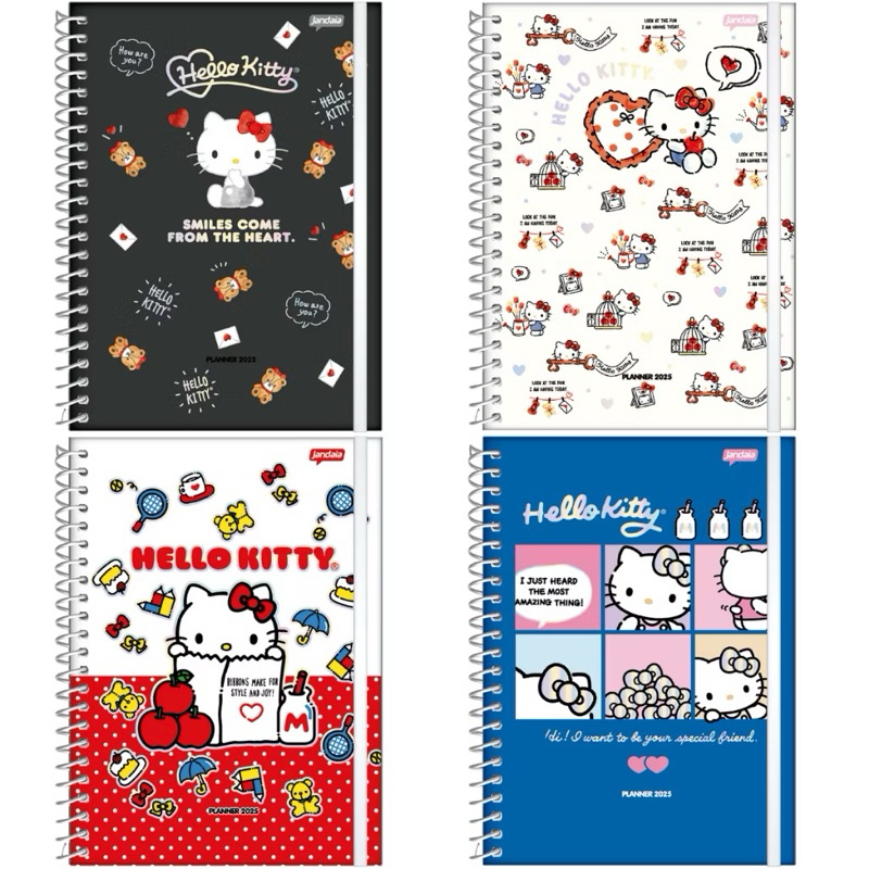 Agenda Planner 2025 Hello Kitty 160 Páginas 75g Offset Tamanho