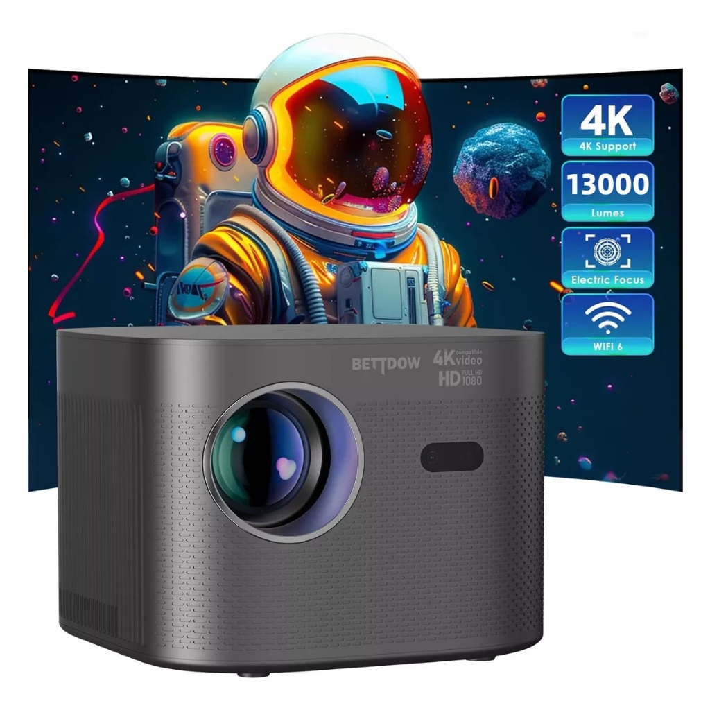 Mini Projetor 4K/8K Full HD 1080P LED Com áudio Integrado Para IOS ...
