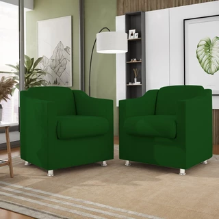 Kit 02 Poltronas Recepção Consultório Suede – Balaqui Decor