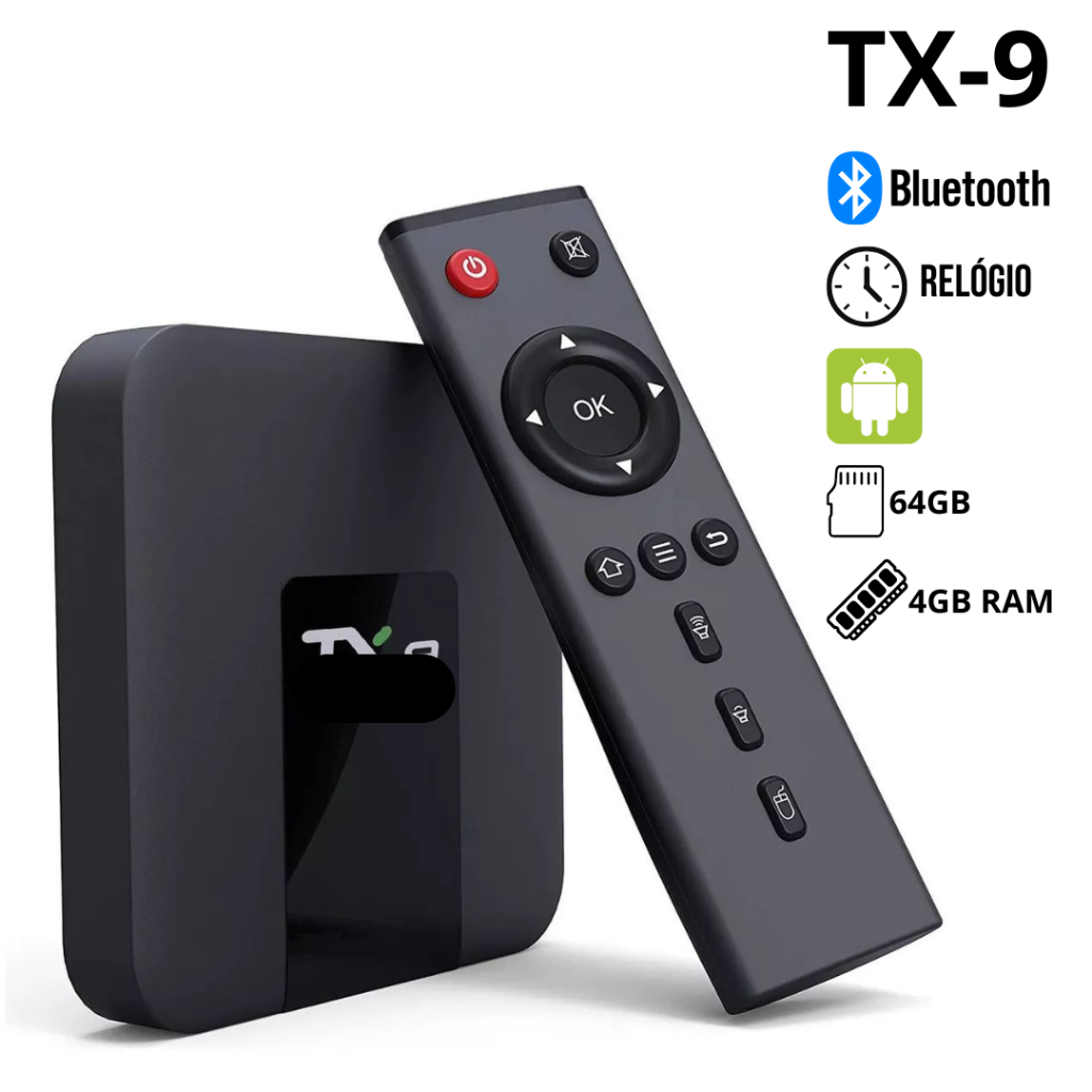 Conversor TV para Smart Box TV 4k Android Wifi Bluetooth Original