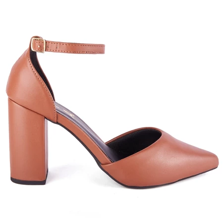 Scarpin salto médio bloco grosso 9cm - Lia