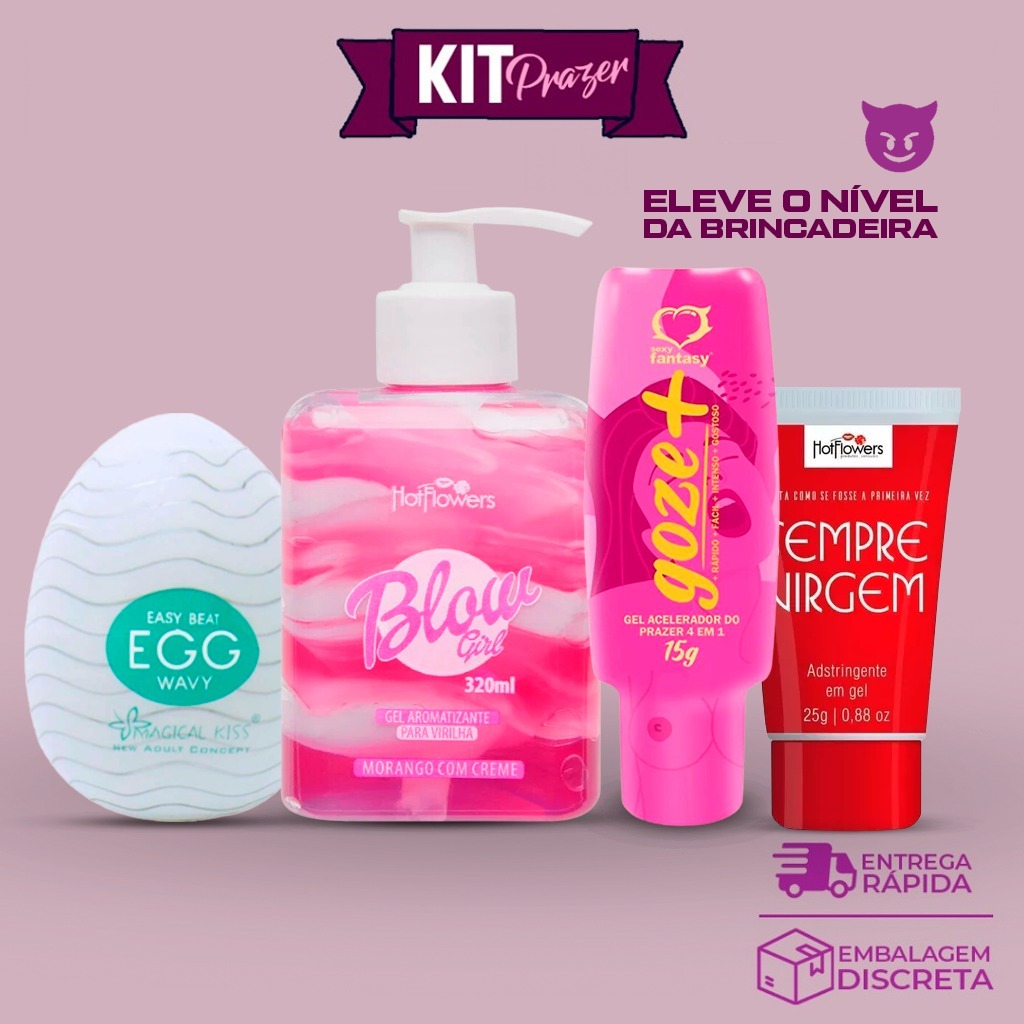 Kit Blow Girl Gel Creme Aromatizante + Ovo Egg Masturbador + Gel ...