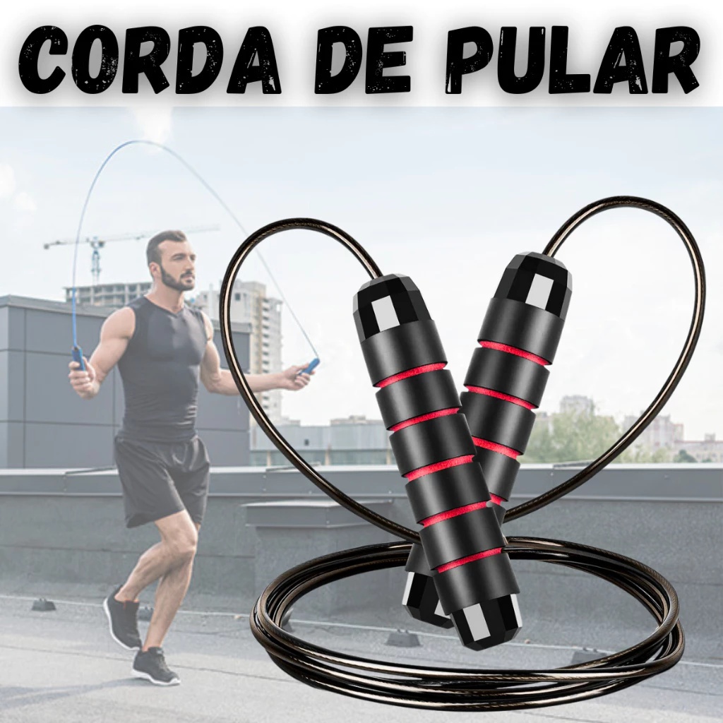 Corda de Pular Profissional Academia Exercício em Casa Treino Funcional ...