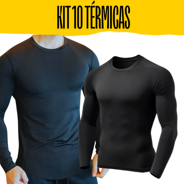 Kit 10 Camisa Termica Segunda Pele Com Proteçao Solar UV 50+ Unissex Com Leve Defeito