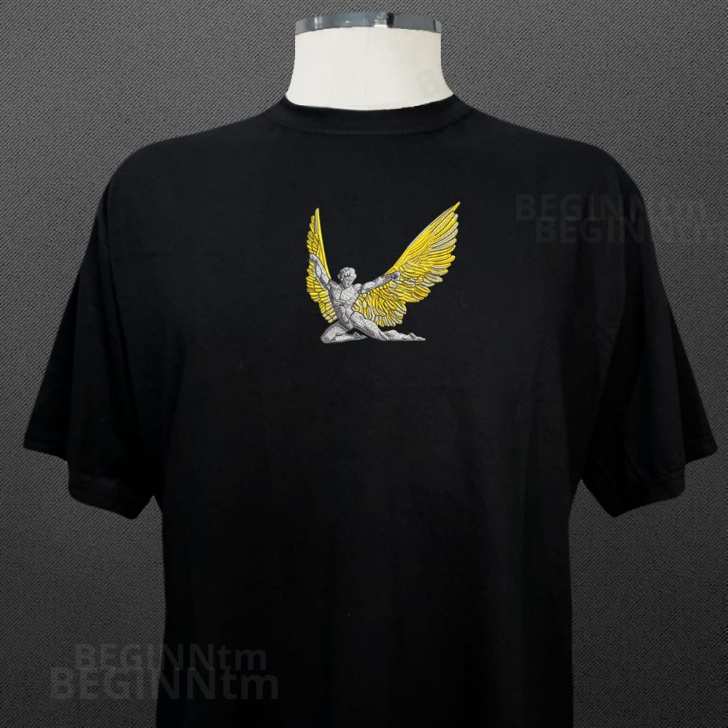 Camiseta Icarus Wings Bordado blusa 100% Algodão Streetwear arte