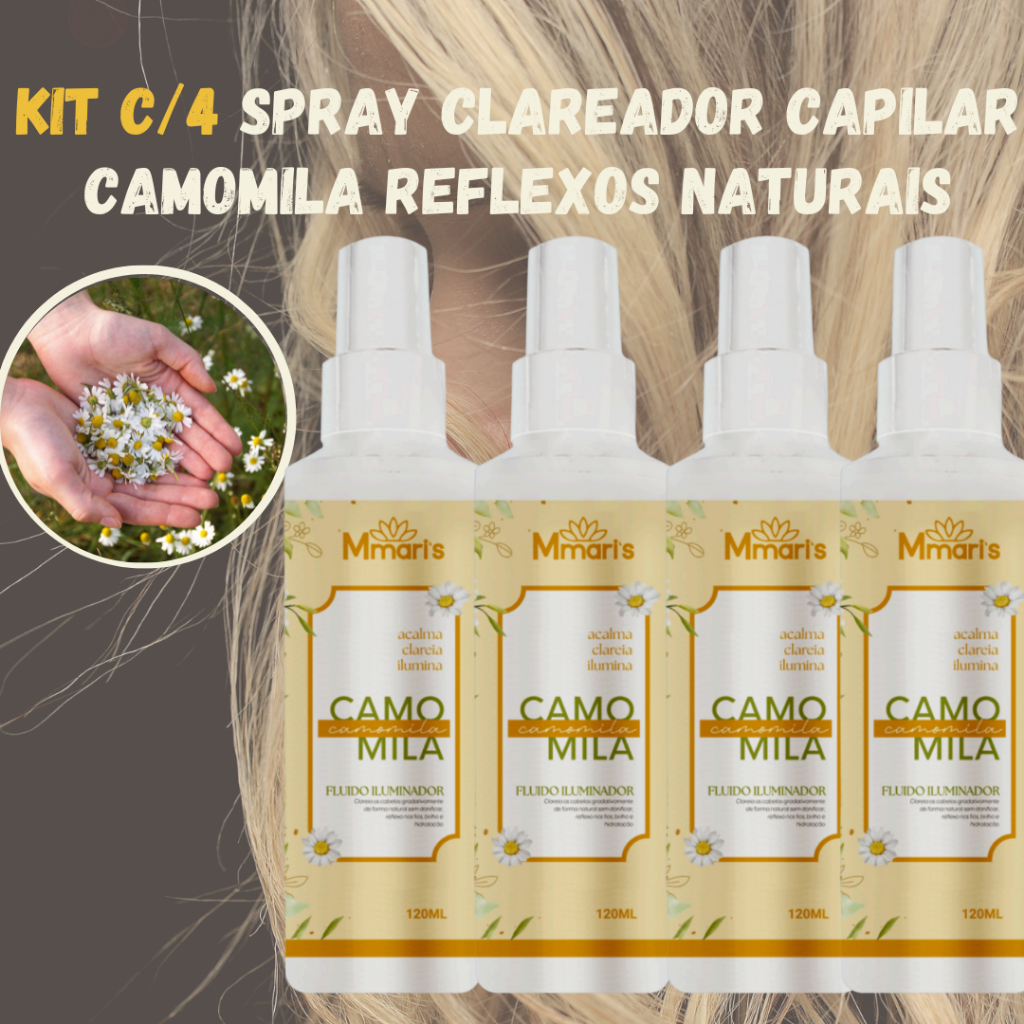 Clareador De Cabelo Iluminador Hidratante Camomila Clareamento Natural ...
