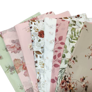 Papel de Seda Estampado Flores 50x35cm com 25 ou 50 Folhas