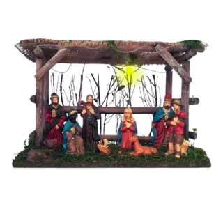 Presépio De Natal Em Resina Com Iluminação 9 fig