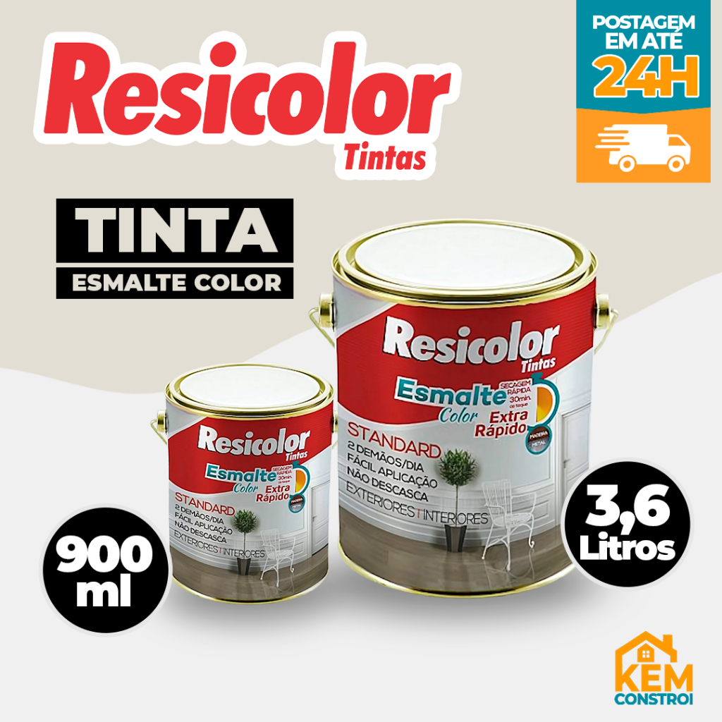 Tinta Esmalte Sintético 900ML/3,6L - Cores Variadas --- Resicolor
