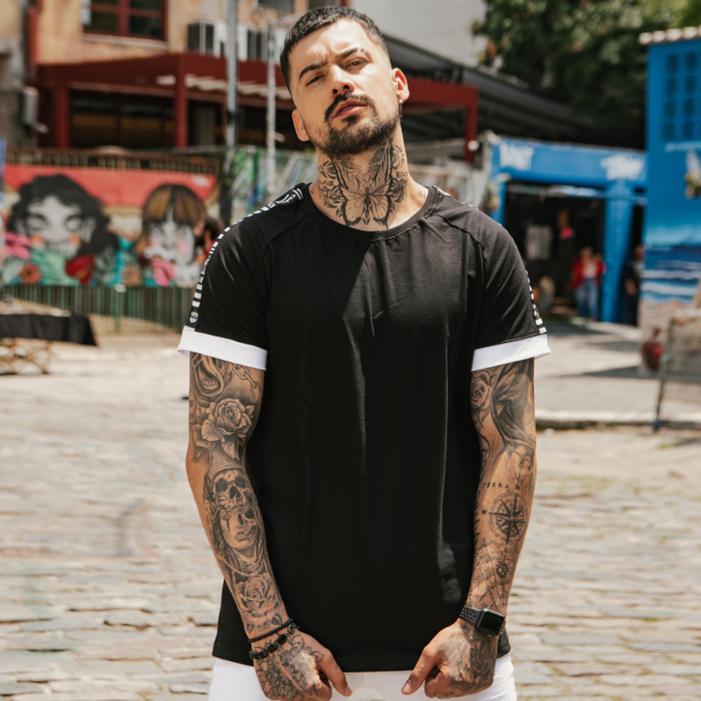 Camiseta Raglan Masculina Slim Fit Premium Básica Casual | Shopee Brasil