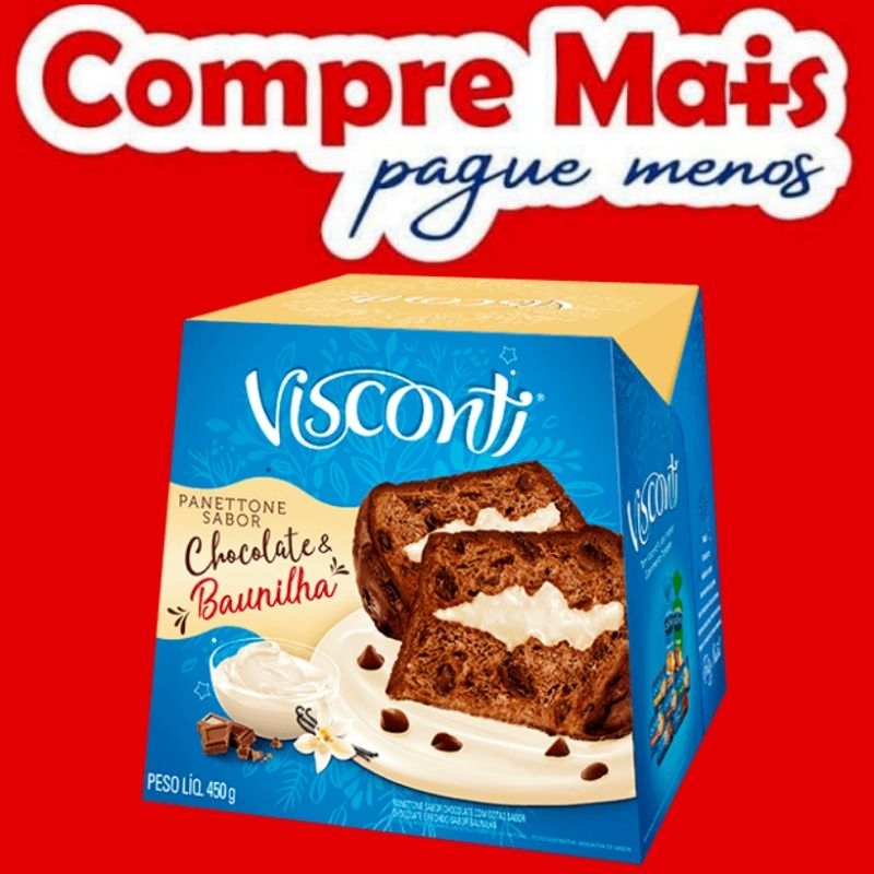 VISCONTI PANETTONE CHOCOLATE & BAUNILHA 450g