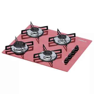 Fogão Cooktop Chamalux 4 Bocas Ultra Chama Rosa 127v/220v Trempe de Chapa