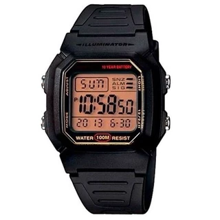 Relógio Standard Digital Pulseira Resina Preto Fundo Dourado W-800HG-9AVDF-SC