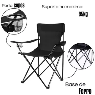 Cadeira Portátil Dobrável Com Porta Copo e Bolsa de Transporte Para Camping e Pesca