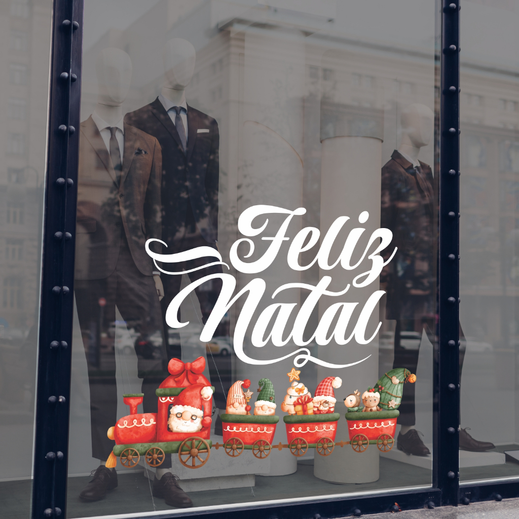 Adesivo Decorativo Para Vitrine Feliz Natal
