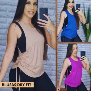 Blusas Feminina fitness de academia de puxa veste leggins tapa bumbum tule Nadador dry fit top regata
