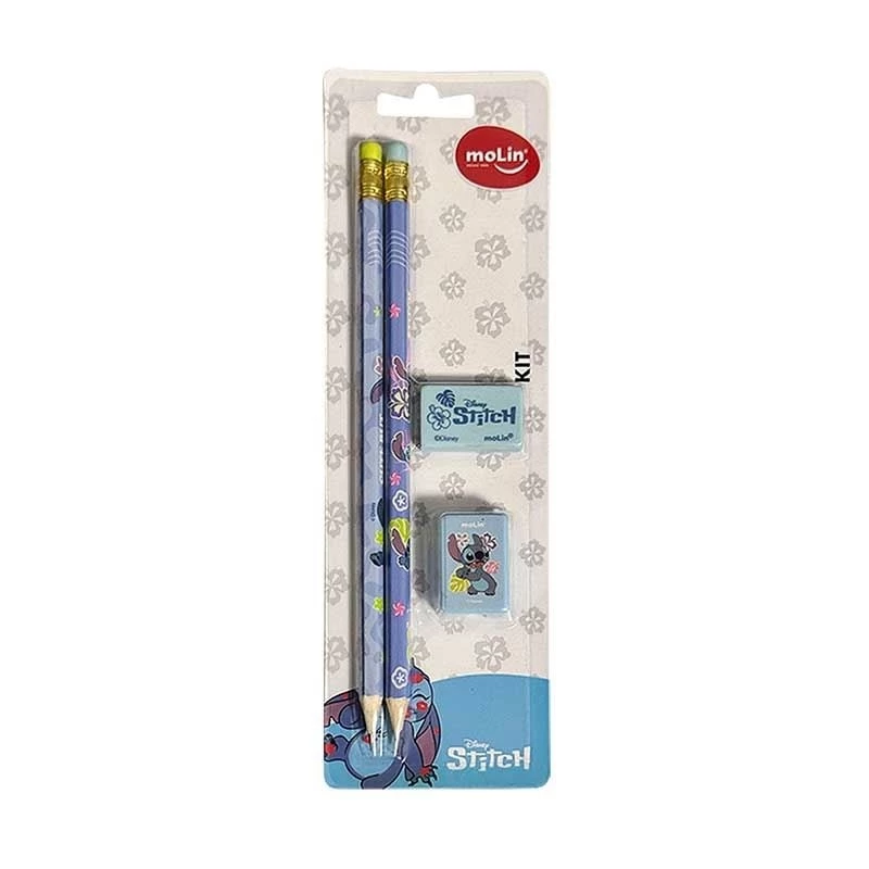 Kit Escolar infantil Stitch Lilo & Stitch Disney Molin Novidade 4 Peças - Lançamento