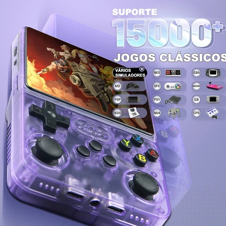Console Portátil R36S 64gb Roxo + 15.000 Jogos - Produto novo | Shopee ...