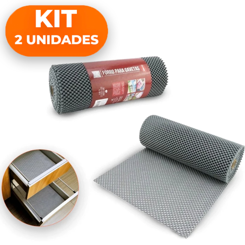 Forro Gavetas Antiderrapante Rolo 30cmx460cm Armário Cozinha