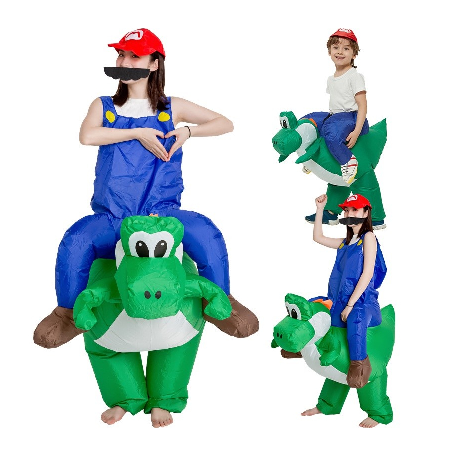 Fantasia Yoshi Mario Dinossauro Inflável Divertida Engraçada Festas ...
