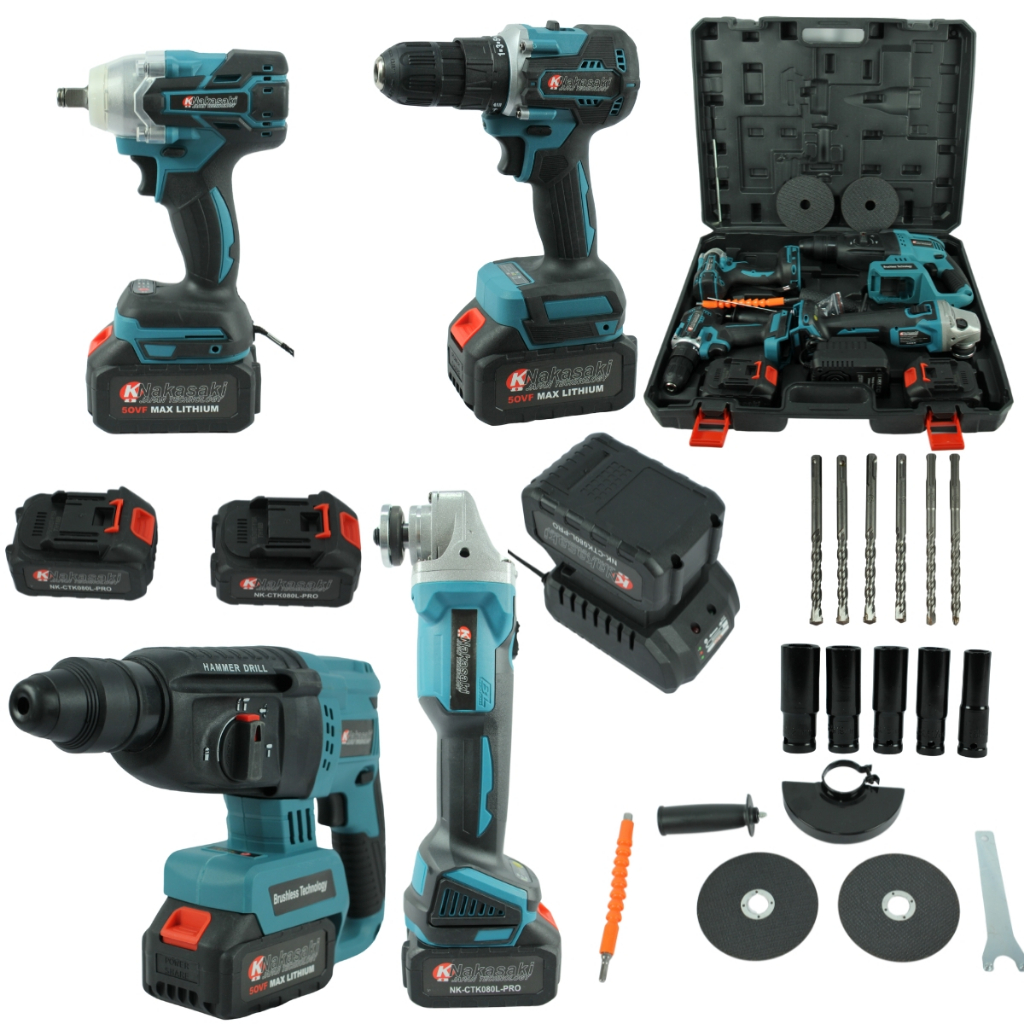 conjunto 4 Em 1 Ferramentas Multifunções A Bateria 50v Brushless