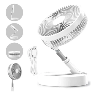 Ventilador Portátil Dobrável Retrátil Recarregável USB Silencioso Mesa Coluna Para Escritório Ar