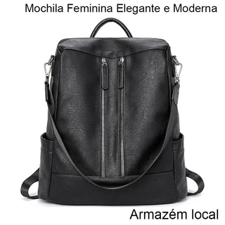Mochila Bolsa Leathe Anti-roubo Bookbag Moda Casual De Ombro Universitária
