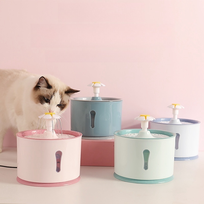 Bebedouro Fonte Água Pet Elétrico Gato Cachorro Dispenser Filtro Silencioso LED 2,4L -PS0803