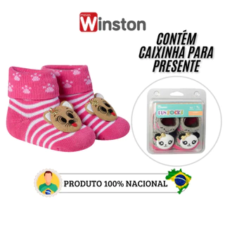 Meia Bebê Sapatinho Recém-Nascido Bebê Estampa 3D Colorida Bichinhos Divertida