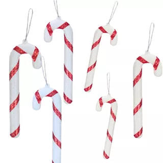 Kit 12 Bengala Enfeite Natalino Para Arvore De Natal
