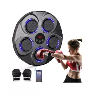 Máquina De Boxe Eletrônico Música Boxe Parede Com Luvas Bluetooth Eletrônico De Parede Led Musica