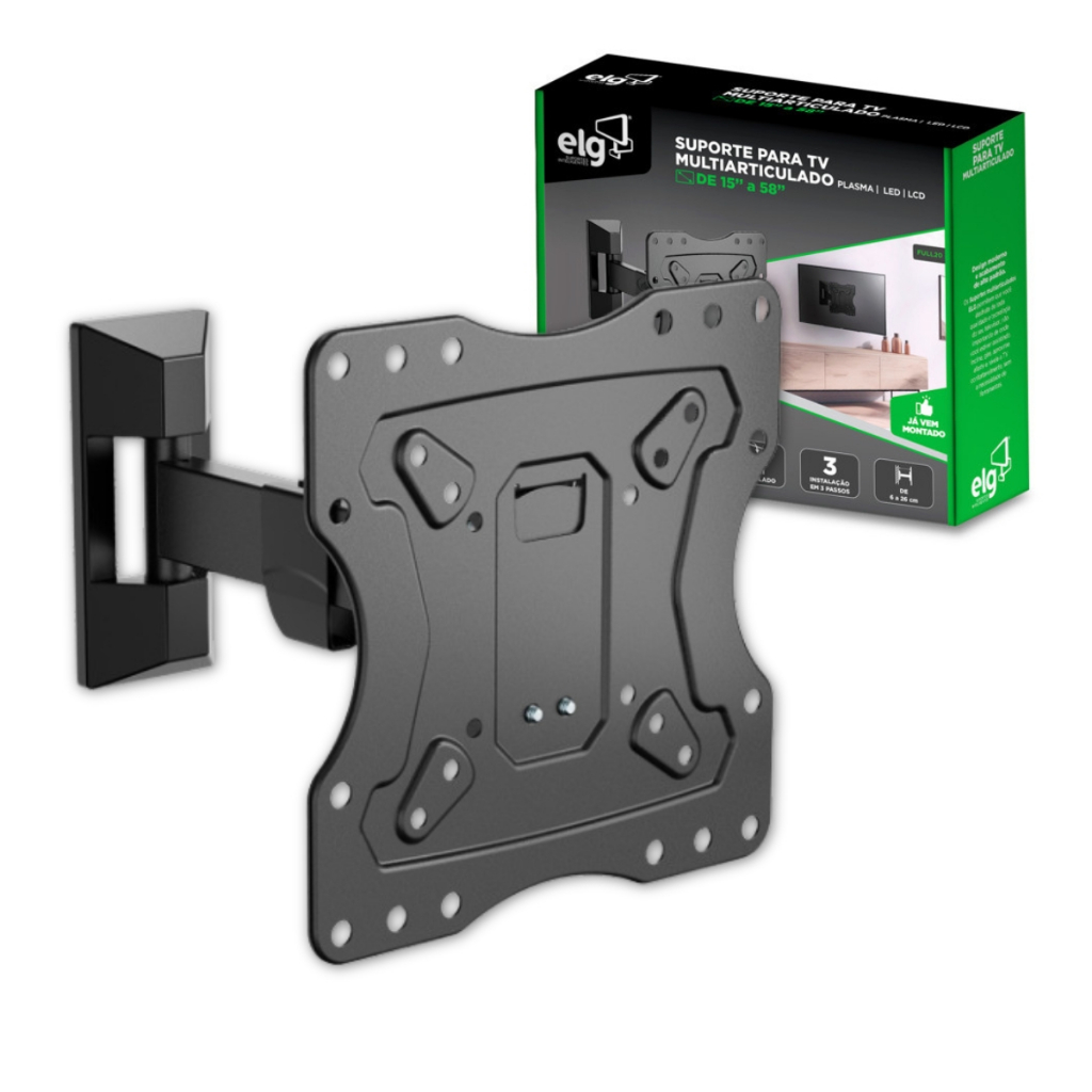 Suporte Articulado de Parede P/ TV 15" a 58" CARGA MÁX 30Kg ELG FULL20