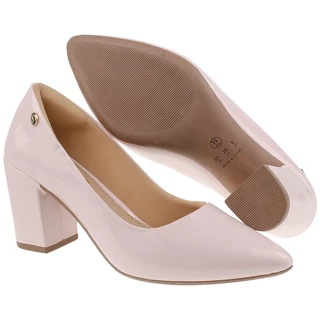 Sapato Social Scarpin Bico Fino Salto Alto Bloco Quadrado Luxo Shekinah Tendencia
