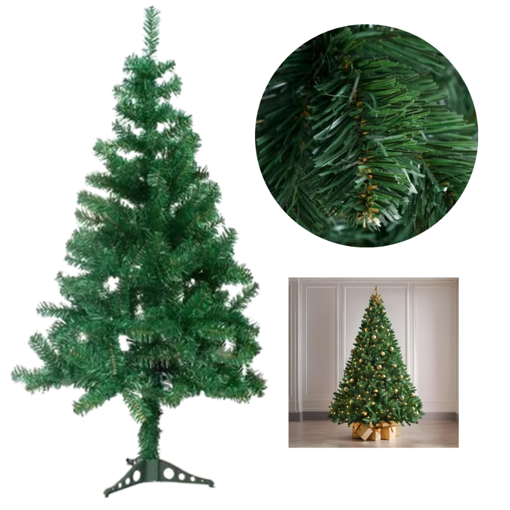 Árvore de Natal Verde 1,5M 220 Galhos Prime Cheia Com Base de Metal