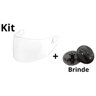 Kit Viseira Cristal Pro Tork New Liberty 4 + Brinde Reparos Laterais