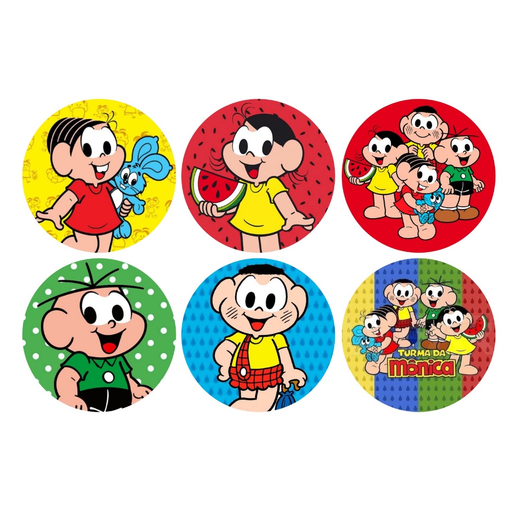 TURMA DA MONICA - 70 Etiquetas Adesivas 4x4cm | Shopee Brasil
