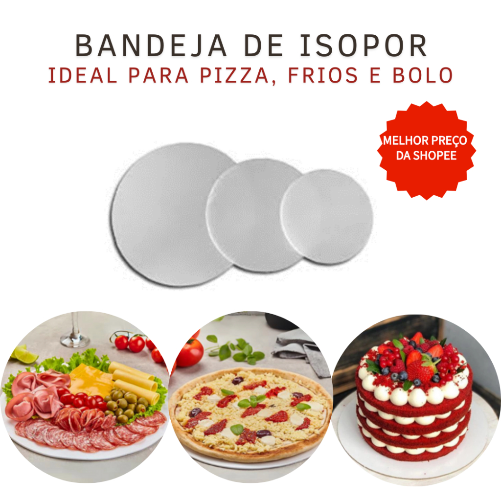 BANDEJA DE ISOPOR - DISCO DE ISOPOR IDEAL P/ BOLO, FRIOS E PIZZA ...