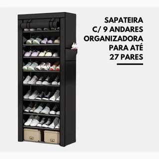 Sapateira 9 Andares Organizadora de Zíper para até 27 Pares