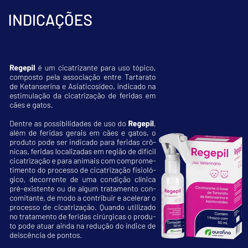 Regepil Cicatrizante para cães e Gatos 50 ml