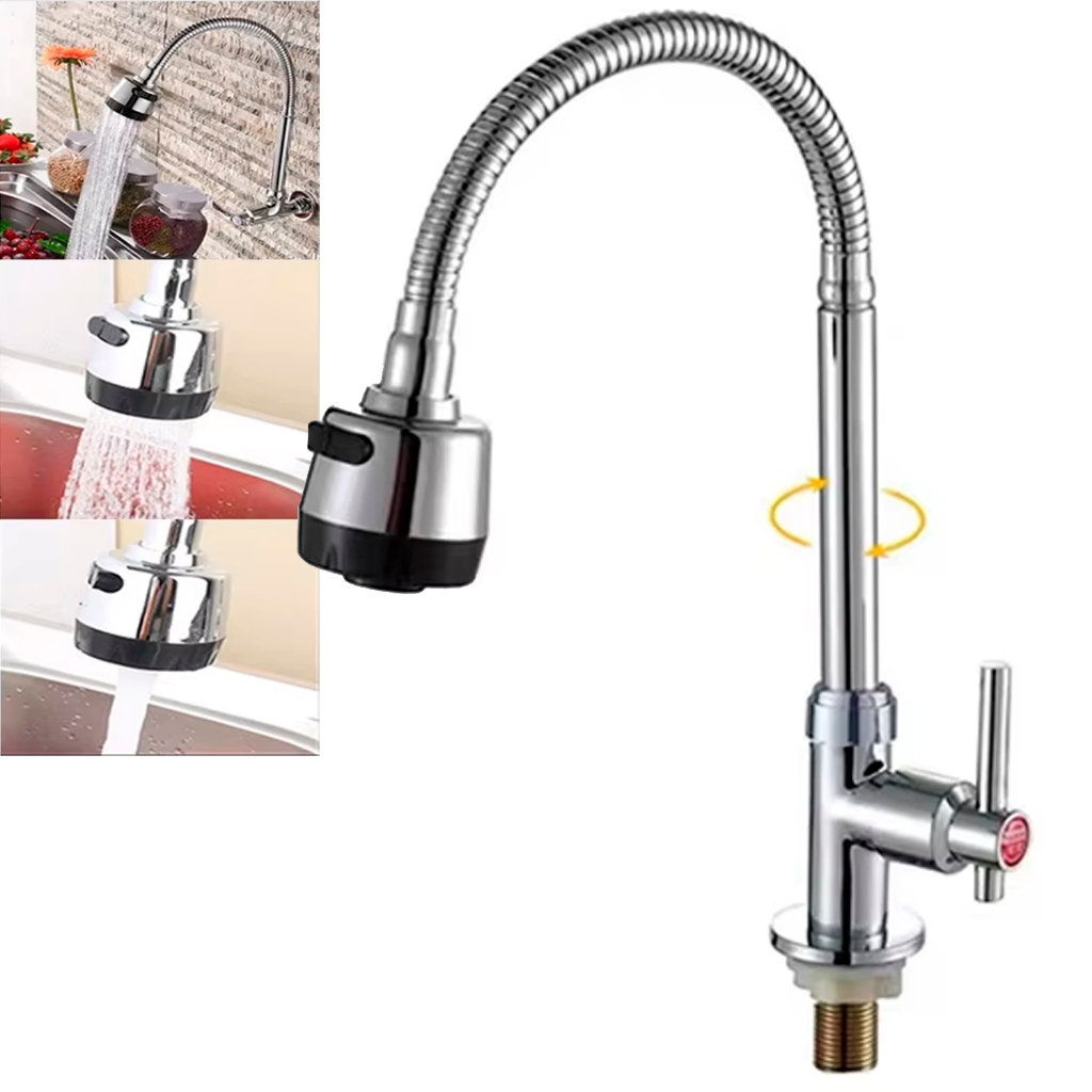 Torneira Bancada Cozinha Gourmet Preta Flexivel 2 Jatos 1/4 de Volta para Mesa Pia Bancada e Mármore
