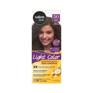 Coloração suave Light Color 5.0 Castanho Claro Salon Line em Oferta na Shopee