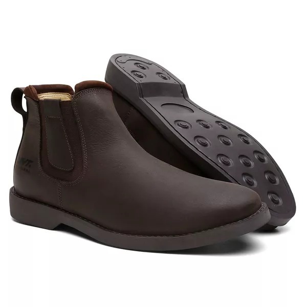 Botina Agro Masculina em Couro com Elástico Bota Fazendeiro para ...