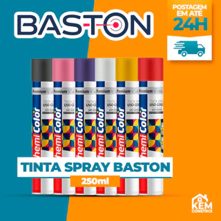 Tinta Spray 250ml – Cores Variadas e Acabamento Perfeito - Baston