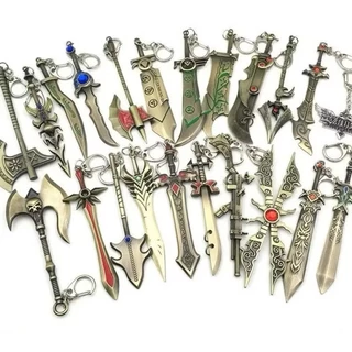 Chaveiros Formatos Espadas Machados de Jogos de Video Game e PC League of Legend world warcraft