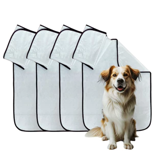Kit 4 Tapete Higiênico Lavável Pet Para Cães Fralda de Cachorro Xixi 80x60cm Reutilizável