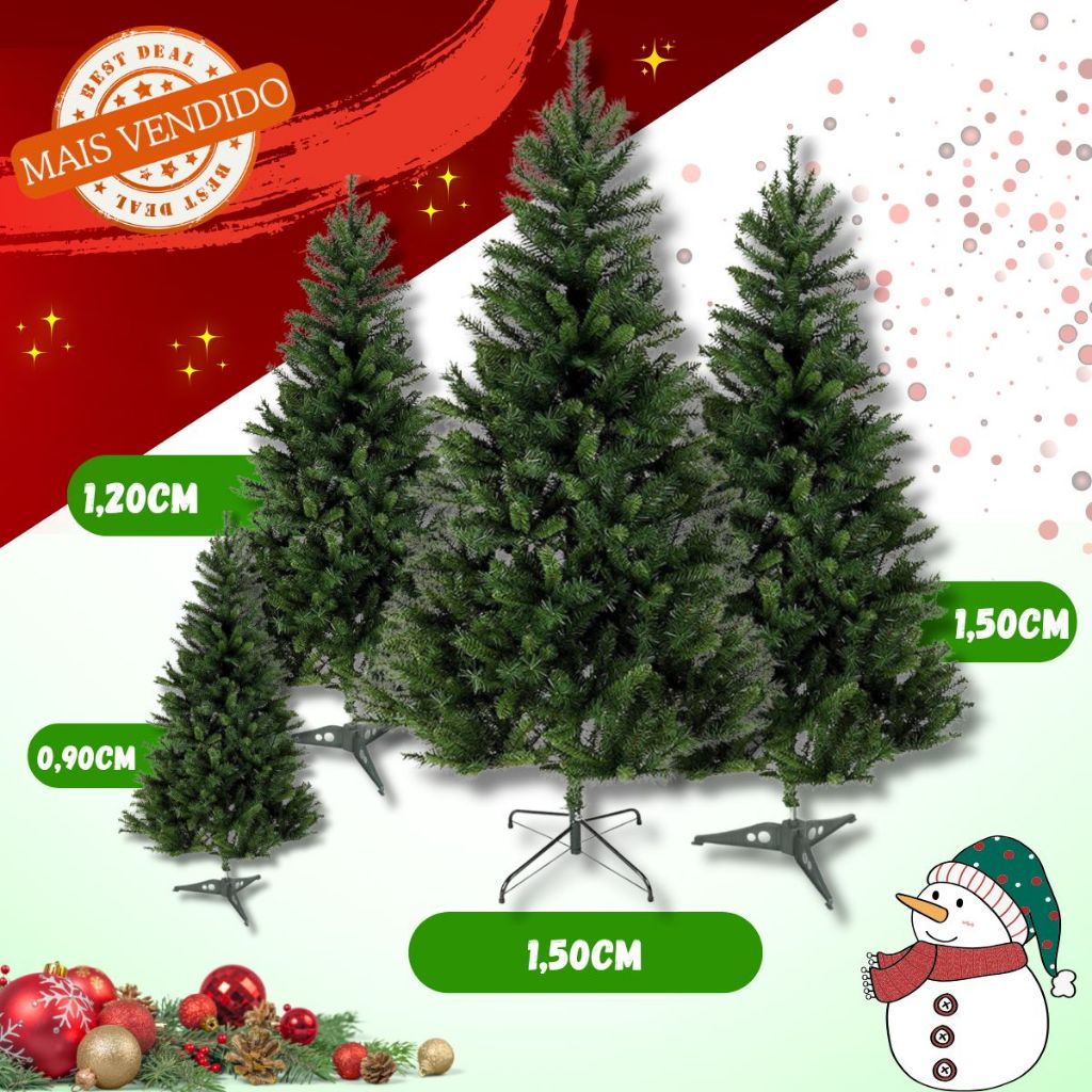 Árvore de Natal Premium Luxo Cheia Decoração Vários Modelos
