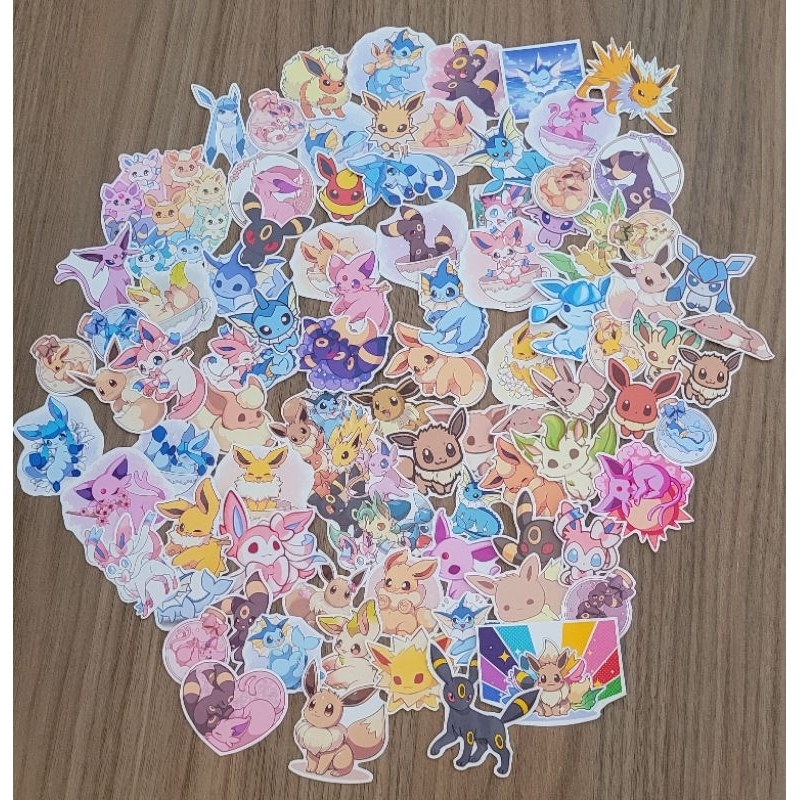 Adesivo Pokemon Eevee Vaporeon Jolteon Flareon Espeon Umbreon Glacion ...